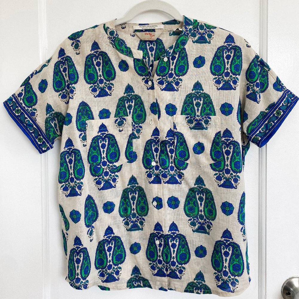 Vintage Maison Short Sleeve Paisley Top